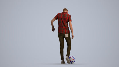 3D human model man sport standing, photogrammetry scanned person for archviz, front view render