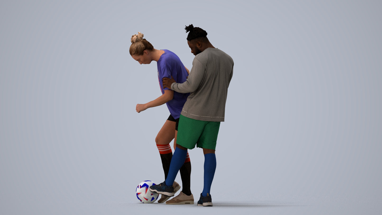 scanned 3D woman sport, photogrammetry people for Enscape and V-Ray, three-quarter view render