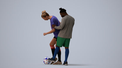 scanned 3D woman sport, photogrammetry people for Enscape and V-Ray, three-quarter view render