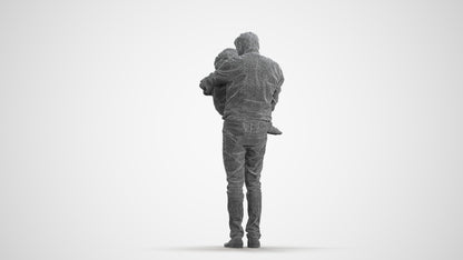 realistic 3D people boy casual kids, render-ready for V-Ray and Corona, FBX OBJ, wireframe front view
