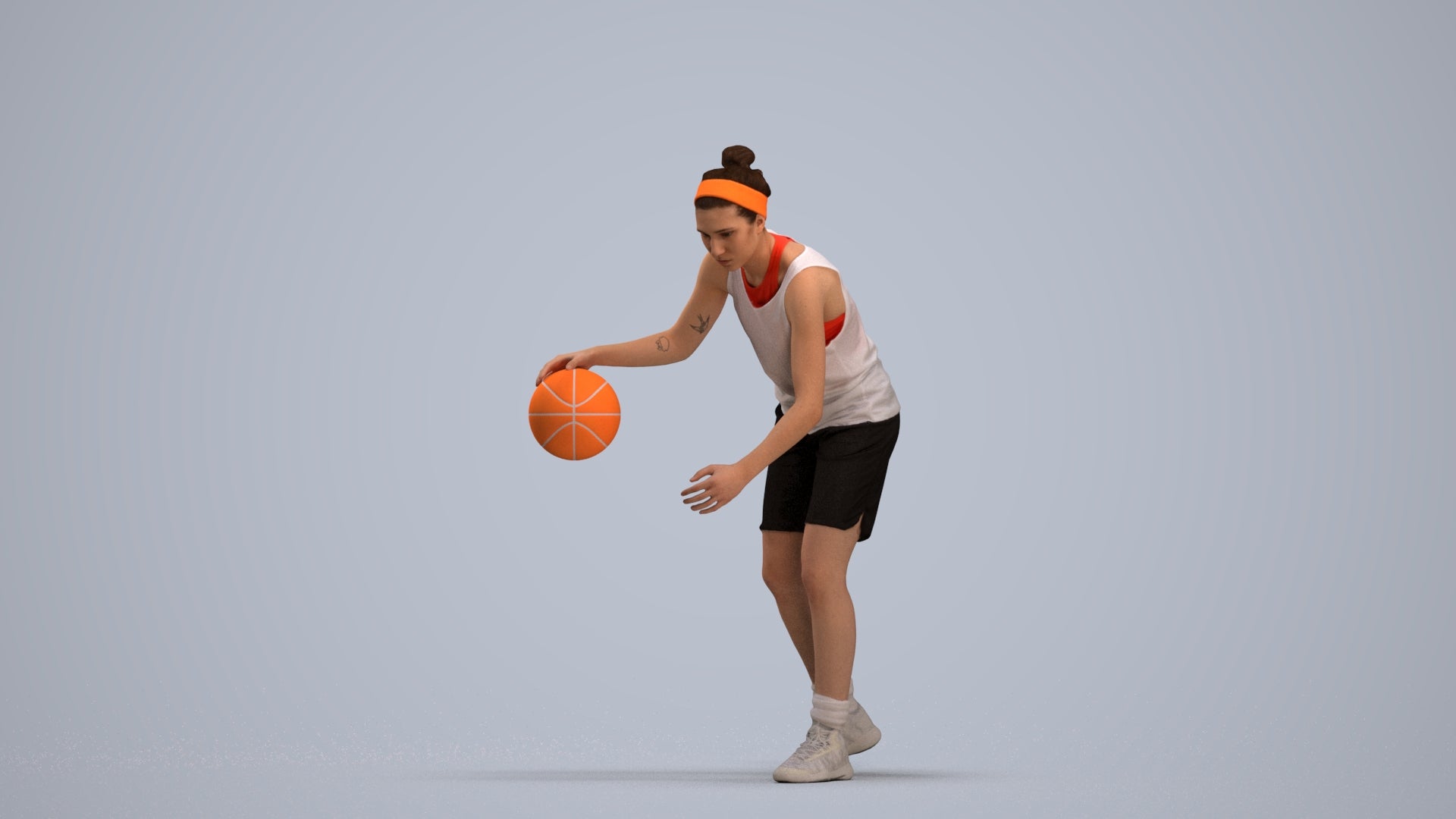 realistic 3D human woman sport, archviz people FBX OBJ for Blender, standing pose render
