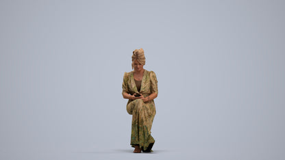 realistic 3D woman casual standing, scanned archviz people for Blender and 3ds Max, standing pose render