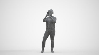 3D people model man casual standing, scanned human for 3ds Max rendering, three-quarter front view render