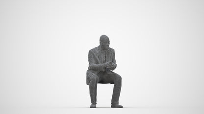 realistic 3D human man business, archviz people FBX OBJ for Blender, wireframe back view