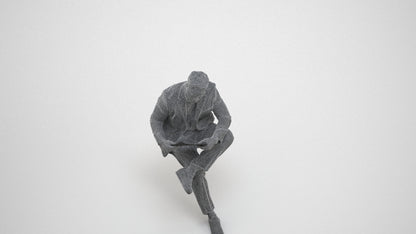 scanned 3D man business, photogrammetry people for Enscape and V-Ray, wireframe three-quarter view
