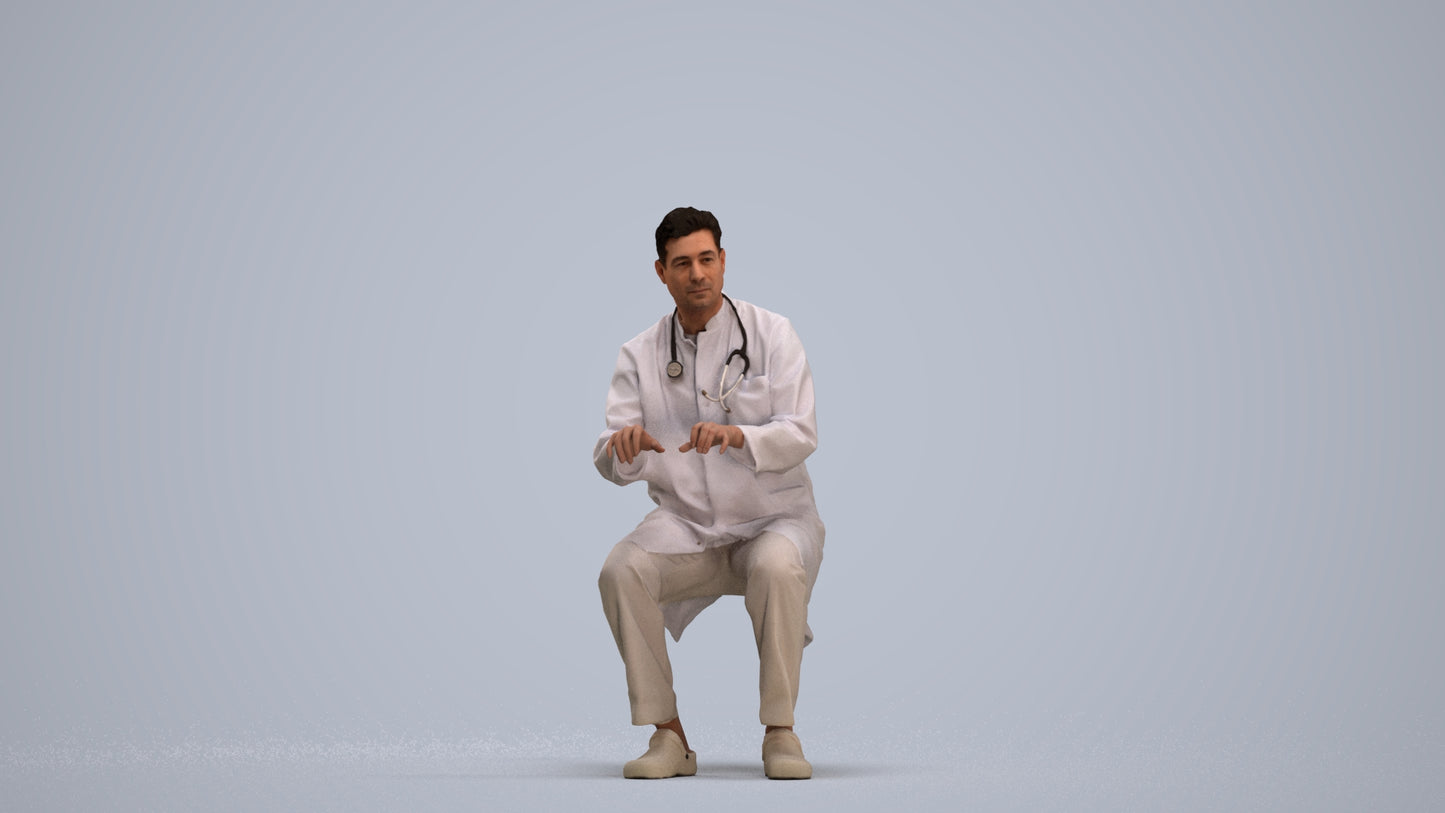 photogrammetry 3D man medical, realistic human model archviz FBX, standing pose render