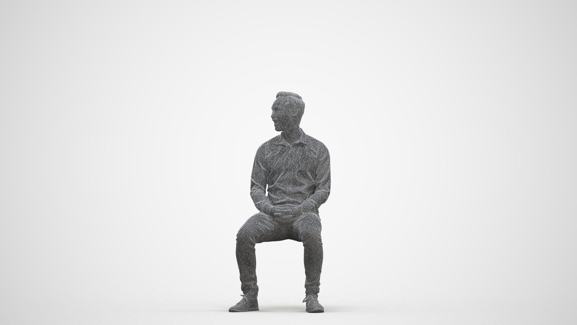 realistic 3D people man casual pool, render-ready for V-Ray and Corona, FBX OBJ, three-quarter front view render