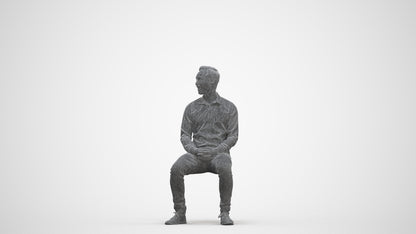 realistic 3D people man casual pool, render-ready for V-Ray and Corona, FBX OBJ, three-quarter front view render