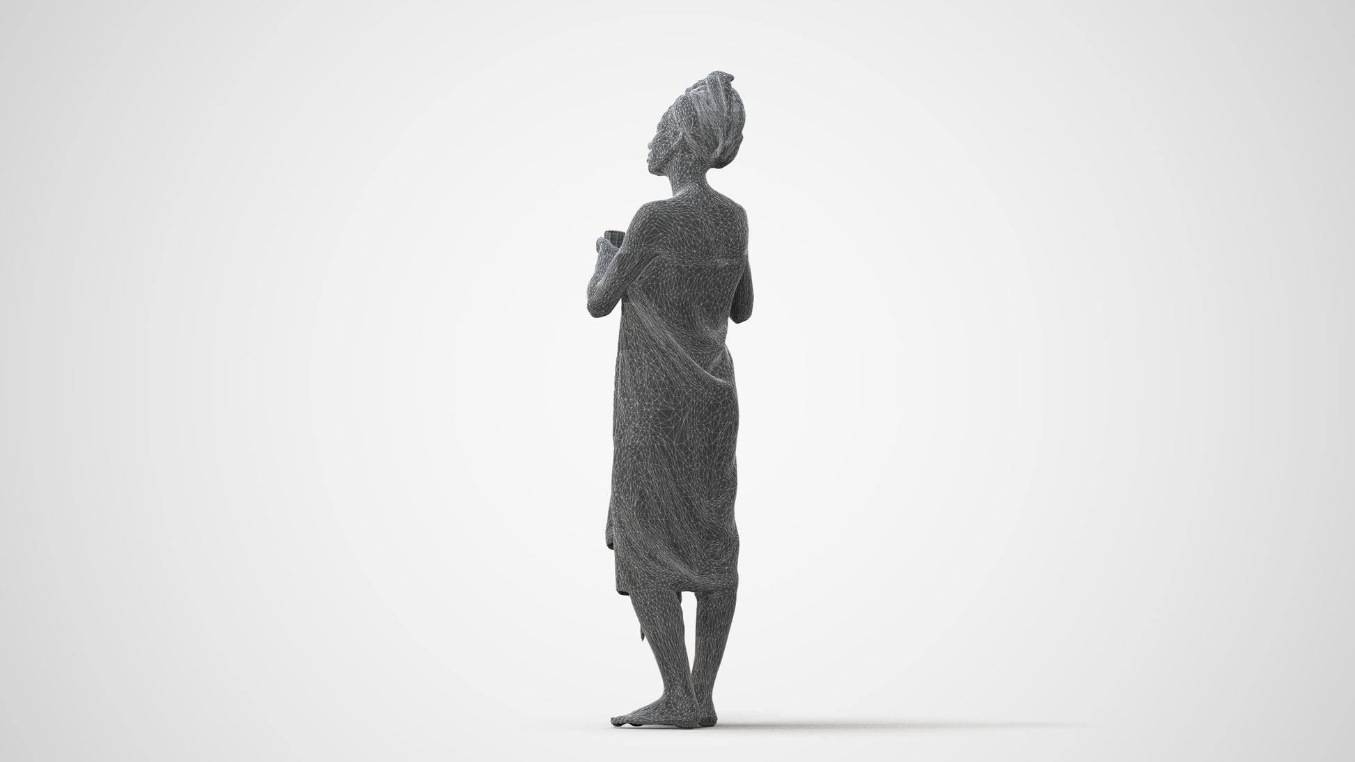 scanned 3D woman standing, photogrammetry people for Enscape and V-Ray, square thumbnail