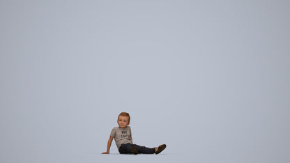 realistic 3D people boy casual kids, render-ready for V-Ray and Corona, FBX OBJ, top-down view render