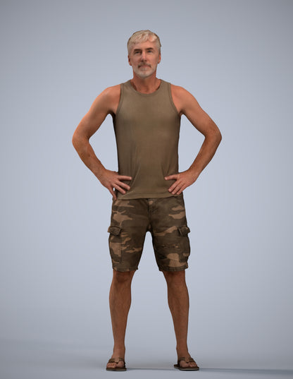 realistic 3D human man casual standing, archviz people FBX OBJ for Blender