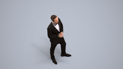 realistic 3D people man formal formalaffairs, render-ready for V-Ray and Corona, FBX OBJ, back view render