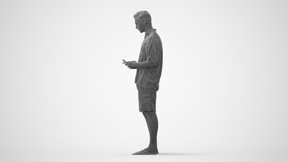 3D human model man casual standing, photogrammetry scanned person for archviz, square thumbnail