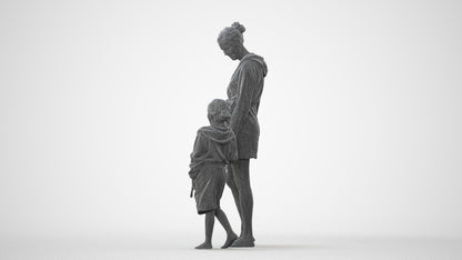 realistic 3D human girl casual kids, archviz people FBX OBJ for Blender, square thumbnail