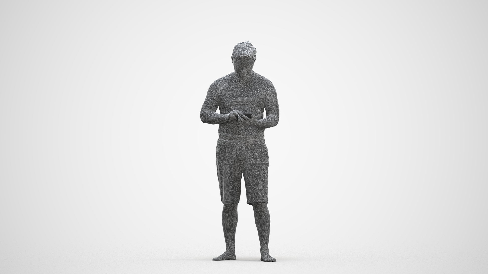 realistic 3D people man standing, render-ready for V-Ray and Corona, FBX OBJ, three-quarter front view render