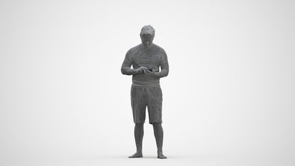 realistic 3D people man standing, render-ready for V-Ray and Corona, FBX OBJ, three-quarter front view render