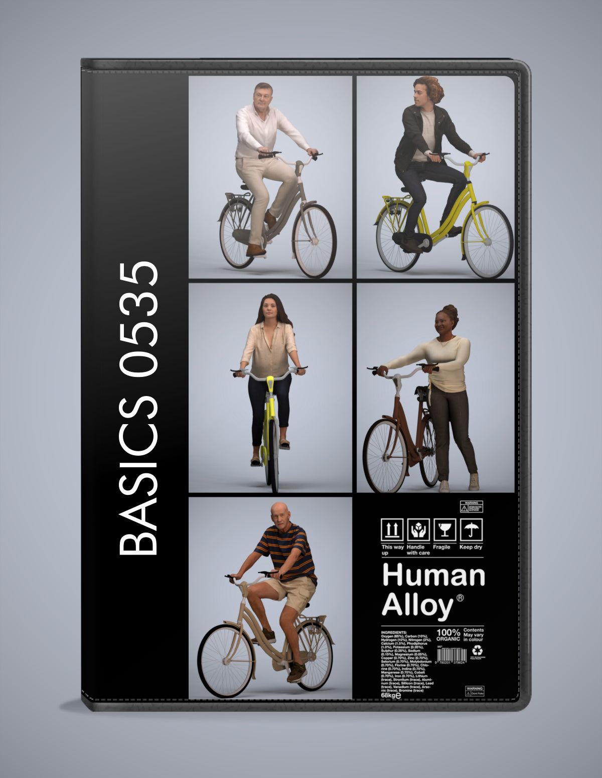 3D people models cycling bundle, 5 scanned humans for 3ds Max rendering