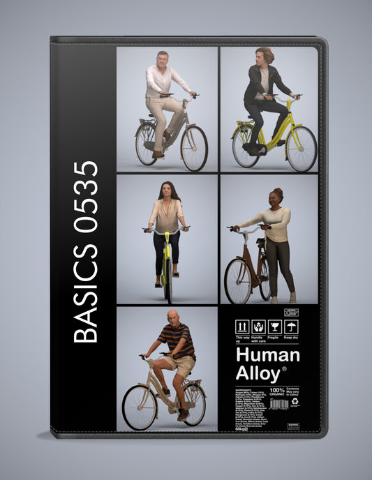 3D people models cycling bundle, 5 scanned humans for 3ds Max rendering