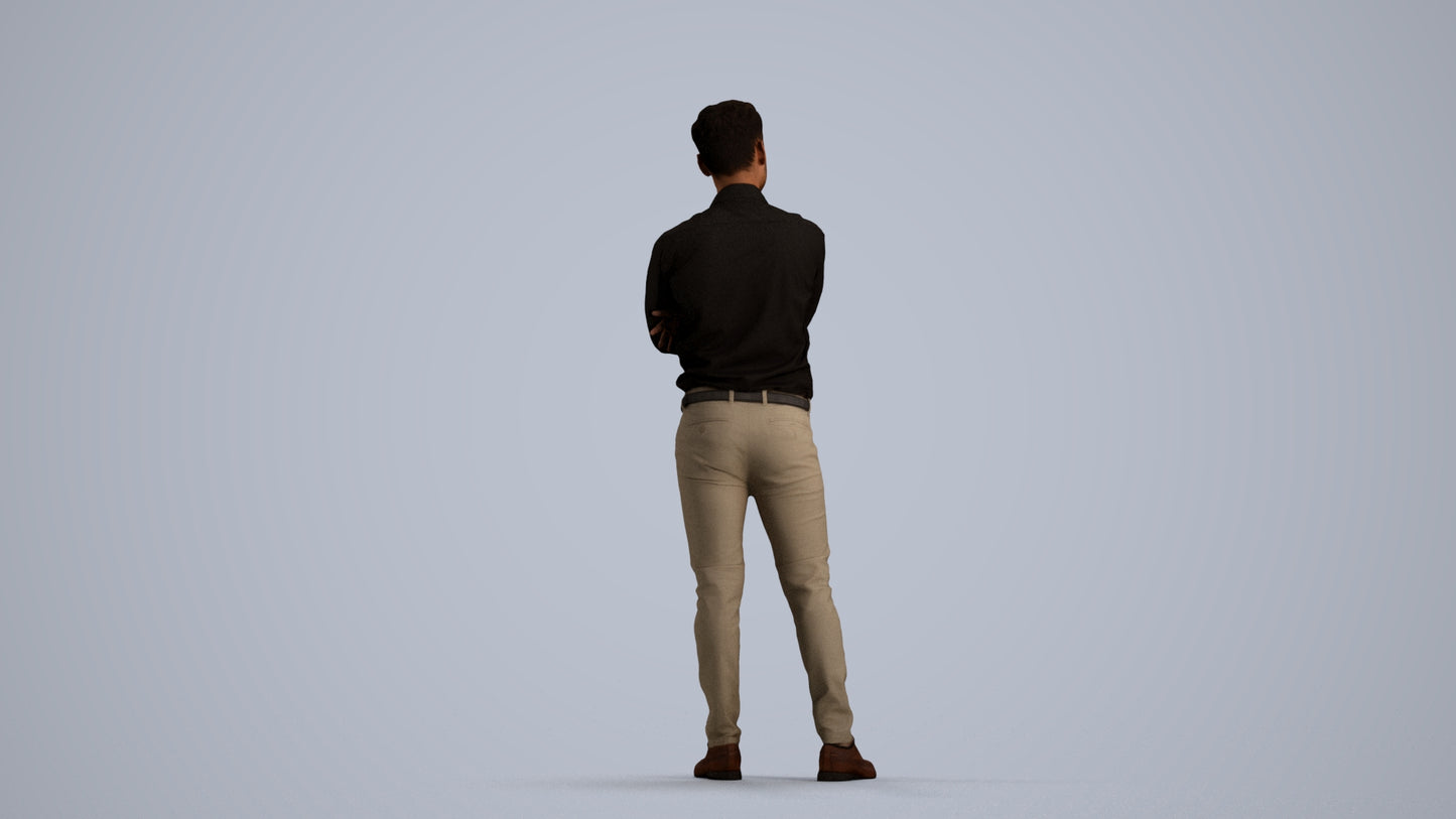 realistic 3D people man business, render-ready for V-Ray and Corona, FBX OBJ, front view render
