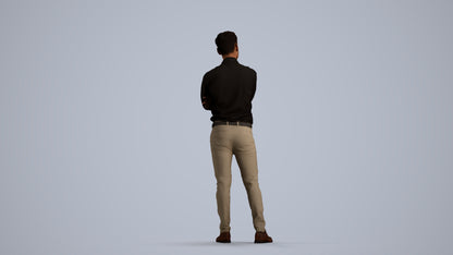 realistic 3D people man business, render-ready for V-Ray and Corona, FBX OBJ, front view render
