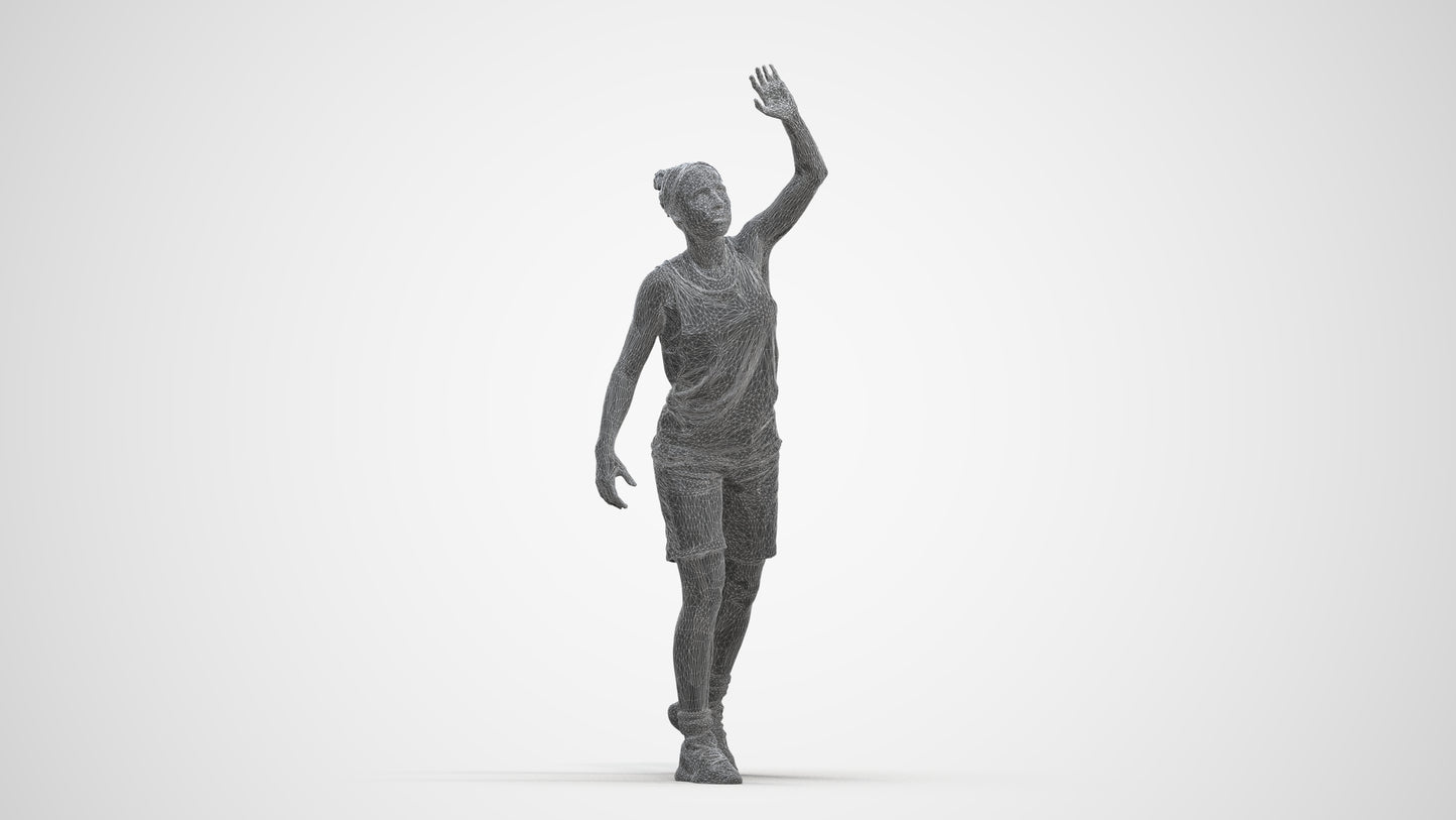 realistic 3D people woman sport, render-ready for V-Ray and Corona, FBX OBJ, three-quarter front view render