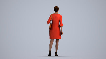 realistic 3D people senior woman business walking, render-ready for V-Ray and Corona, FBX OBJ, front view render