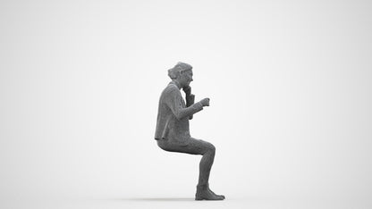 3D scanned woman business, photorealistic archviz people for Enscape and SketchUp, wireframe side view