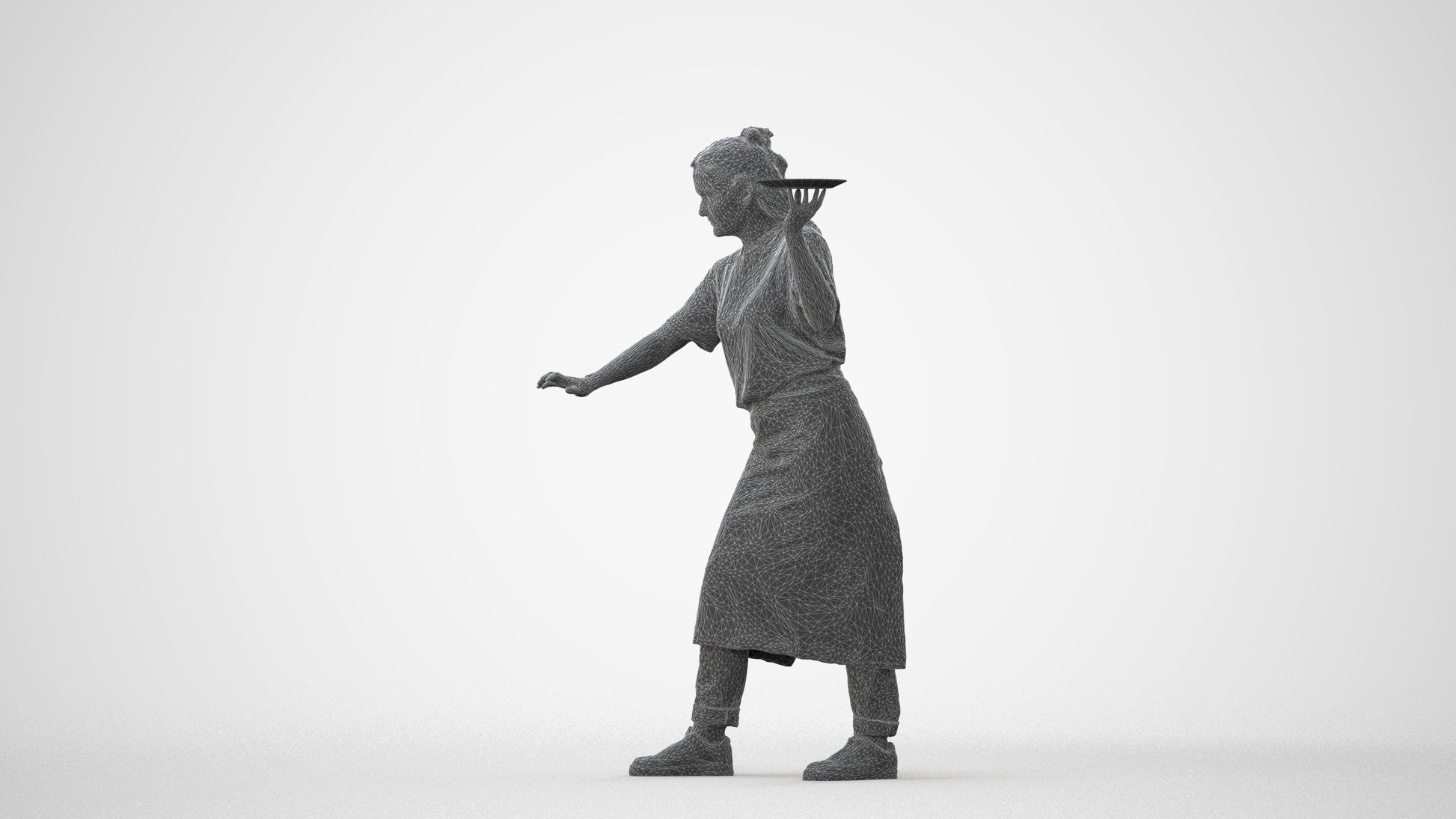 3D people model woman hospitality, scanned human for 3ds Max rendering, square thumbnail