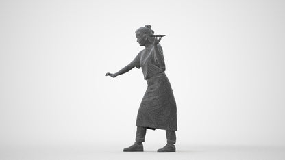 3D people model woman hospitality, scanned human for 3ds Max rendering, square thumbnail