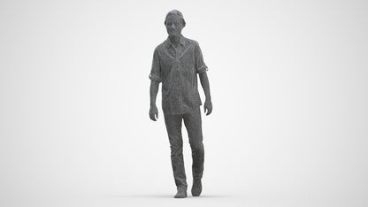 realistic 3D people man casual standing, render-ready for V-Ray and Corona, FBX OBJ, three-quarter front view render