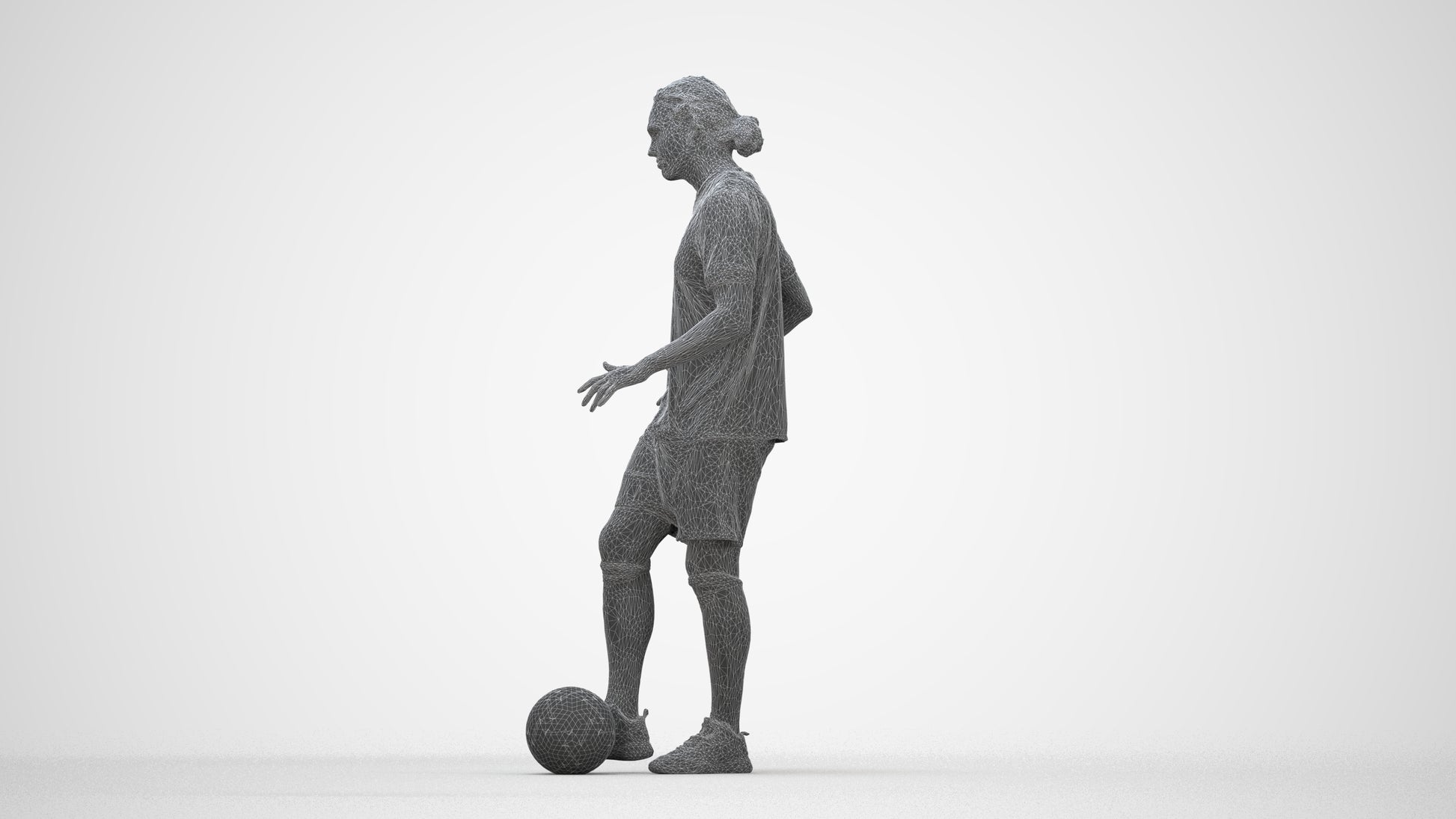 photogrammetry 3D man sport, realistic human model archviz FBX, wireframe back view