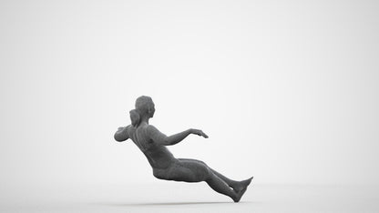 realistic 3D woman pool, scanned archviz people for Blender and 3ds Max, wireframe side view