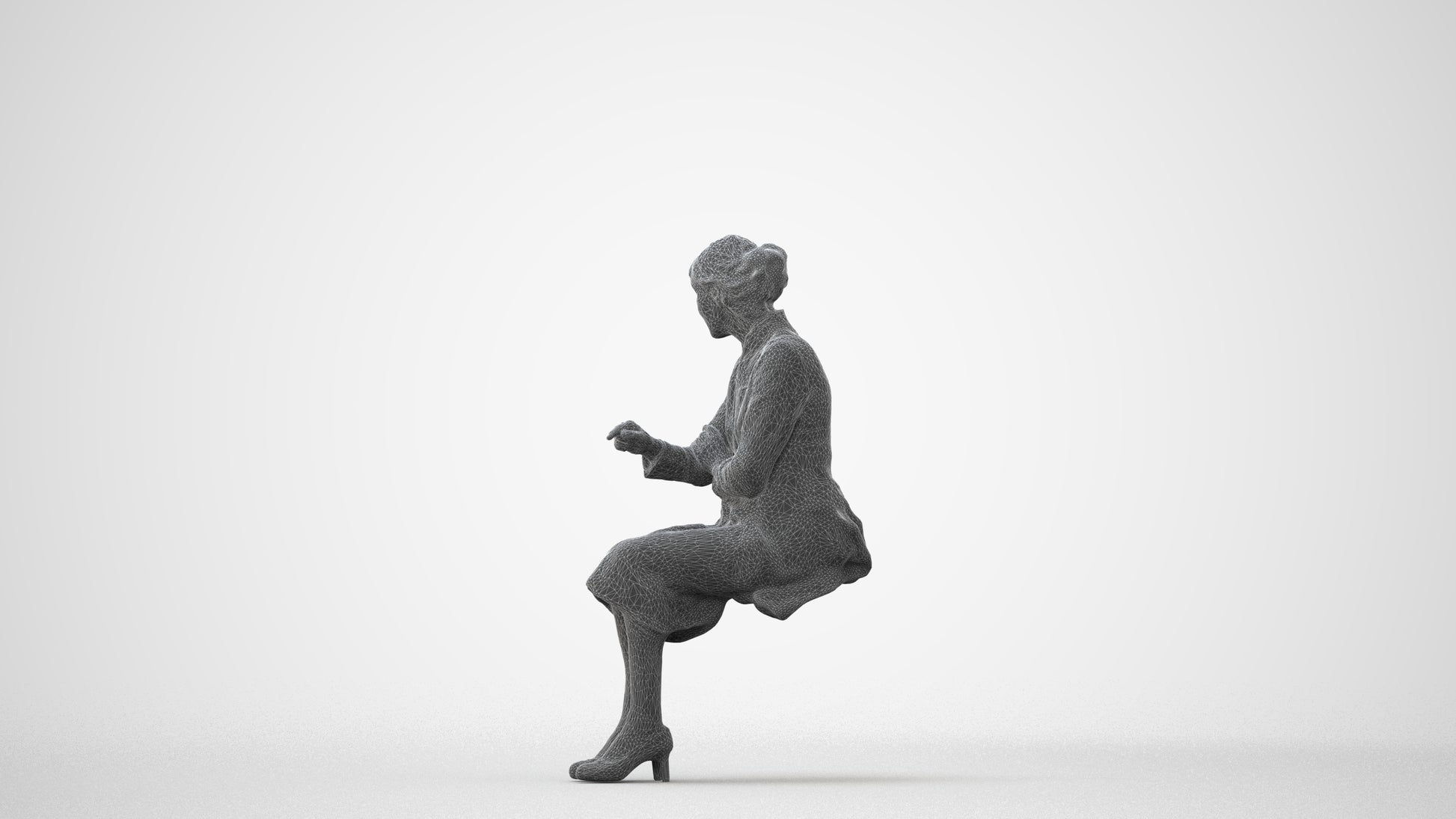 realistic 3D senior woman business, scanned archviz people for Blender and 3ds Max, square thumbnail