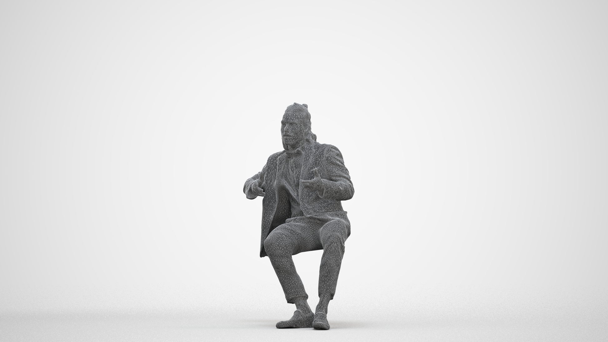 realistic 3D human man formal formalaffairs, archviz people FBX OBJ for Blender, three-quarter front view render