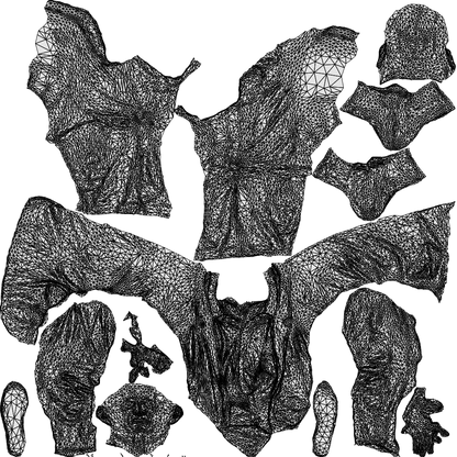 scanned 3D senior man business, photogrammetry people for Enscape and V-Ray, wireframe top-down view
