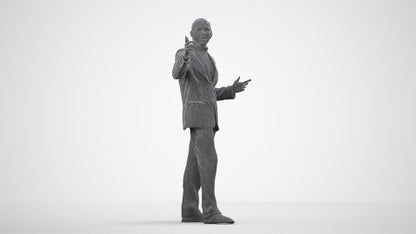 realistic 3D human man business, archviz people FBX OBJ for Blender, wireframe side view