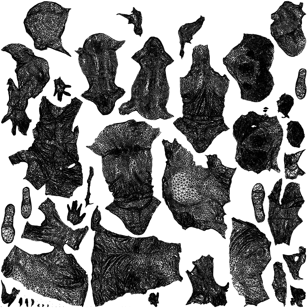 3D people model woman casual couple, scanned human for 3ds Max rendering, wireframe top-down view
