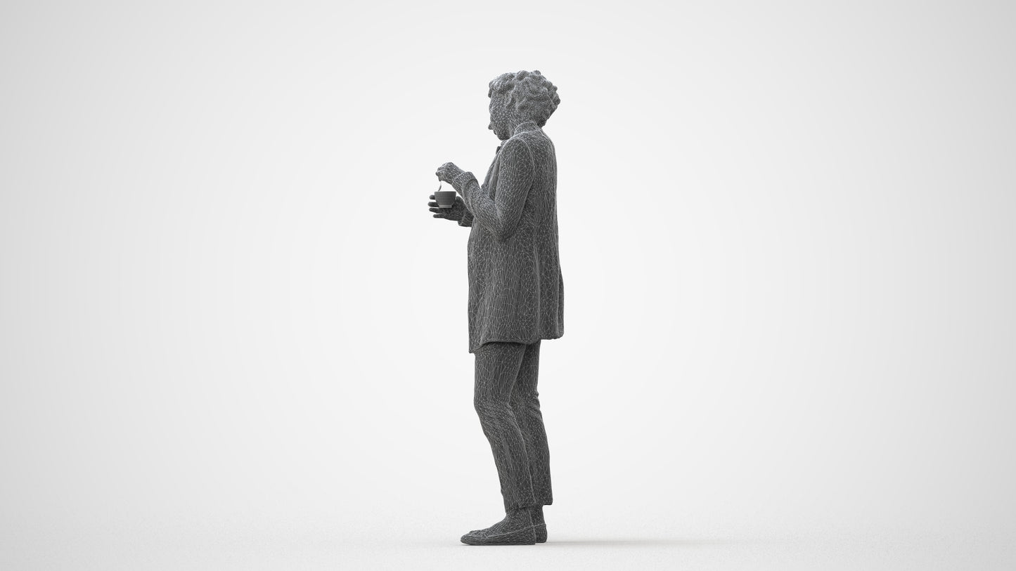 scanned 3D woman business standing, photogrammetry people for Enscape and V-Ray, square thumbnail