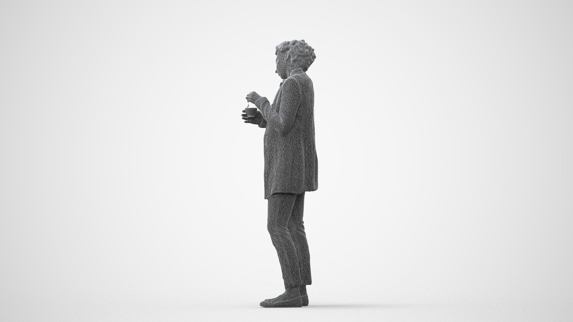 scanned 3D woman business standing, photogrammetry people for Enscape and V-Ray, square thumbnail
