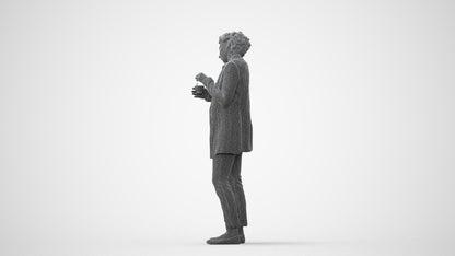 scanned 3D woman business standing, photogrammetry people for Enscape and V-Ray, square thumbnail