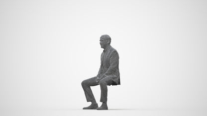 realistic 3D human man business, archviz people FBX OBJ for Blender, wireframe back view