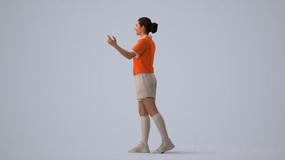 scanned 3D woman sport, photogrammetry people for Enscape and V-Ray, three-quarter view render