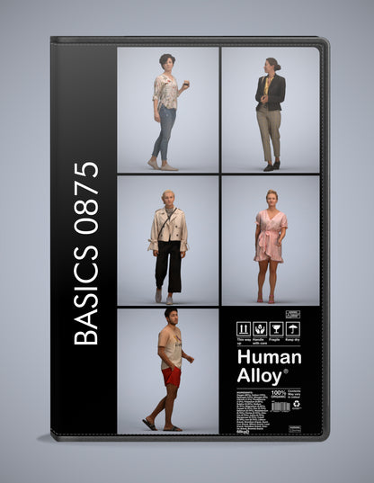 5 3D scanned people walking, photorealistic archviz pack for Enscape and SketchUp