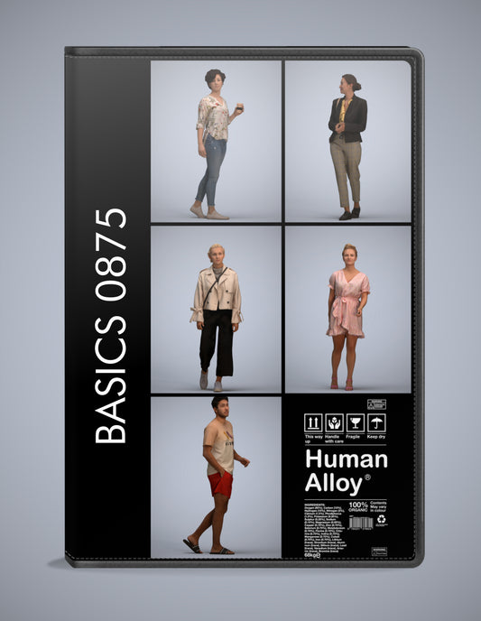 5 3D scanned people walking, photorealistic archviz pack for Enscape and SketchUp