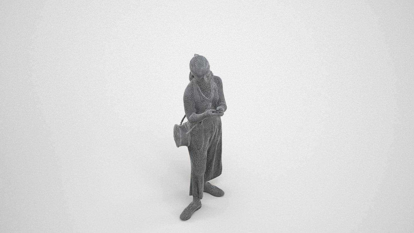 realistic 3D people girl casual kids, render-ready for V-Ray and Corona, FBX OBJ, wireframe three-quarter view