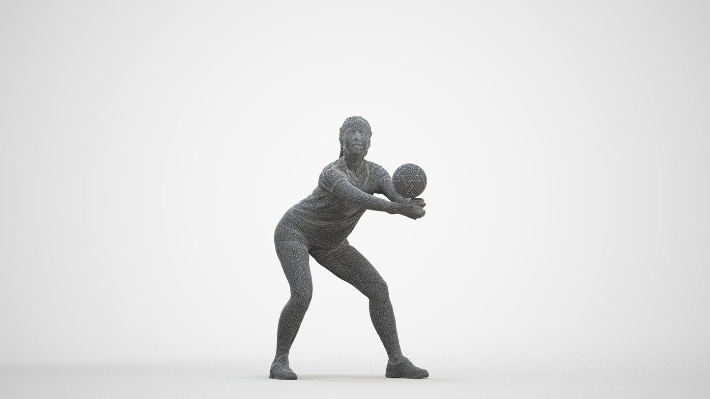 3D scanned woman sport, photorealistic archviz people for Enscape and SketchUp, three-quarter front view render