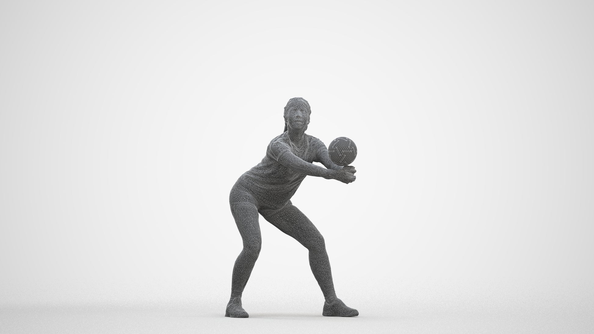 3D scanned woman sport, photorealistic archviz people for Enscape and SketchUp, three-quarter front view render