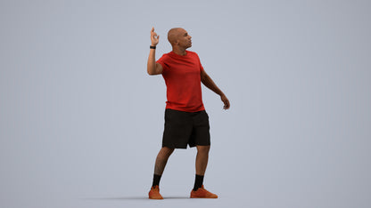 photogrammetry 3D man sport, realistic human model archviz FBX, side view render
