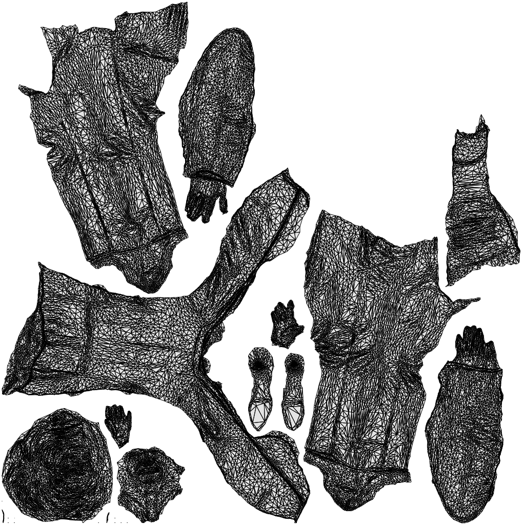 scanned 3D senior woman business standing, photogrammetry people for Enscape and V-Ray, wireframe top-down view