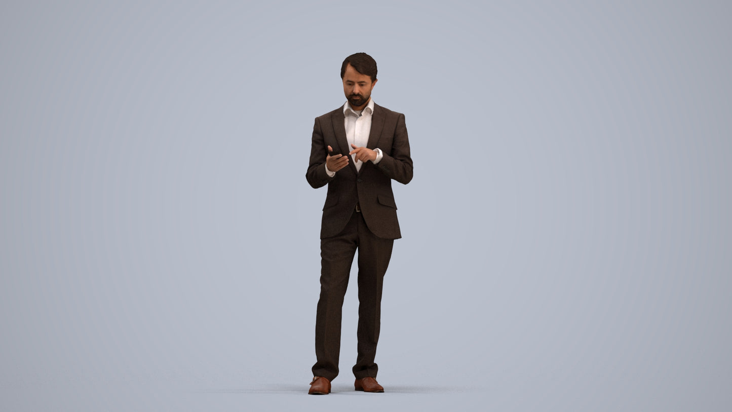 realistic 3D people man business, render-ready for V-Ray and Corona, FBX OBJ, standing pose render